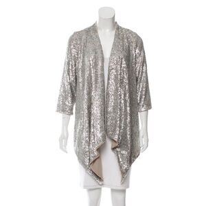 Alice + Olivia Silver Sequin Cardigan
